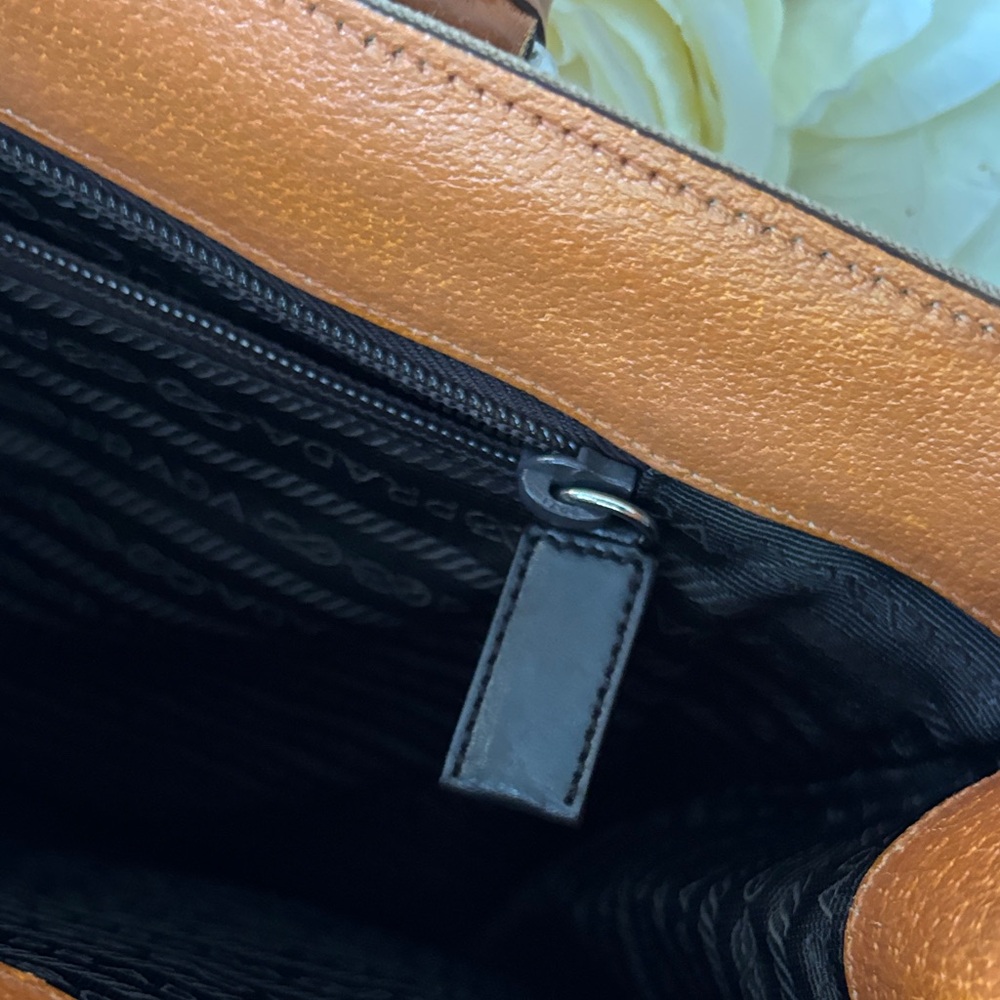Prada Beige and Orange Women's Tote Bag - Picture 9 of 16